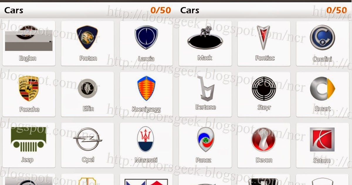 Logo Game Guess the Brand [Bonus] Cars Doors Geek